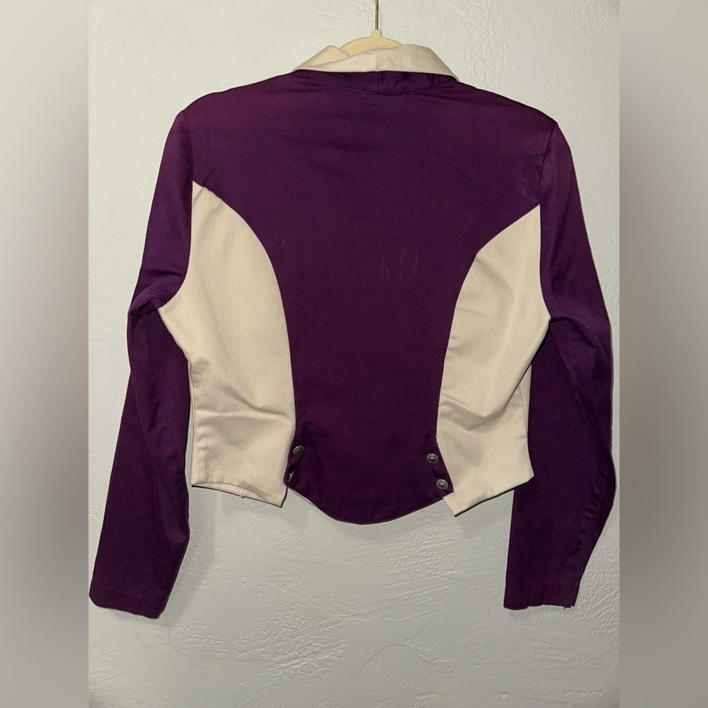 VTG Women's Banjo Rodeo Western Boho Zip Up Cropped Blazer Suit Jacket - Picture 2 of 7